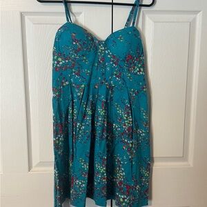 Bluenotes Teal Floral Dress